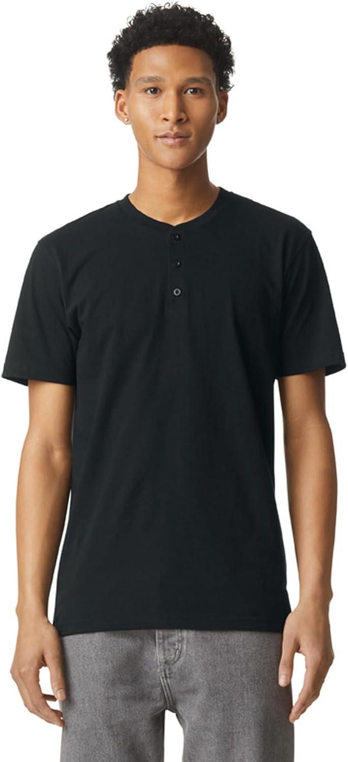 imageAmerican Apparel Adult CVC Henley Style G2004CVC Tshirt 2PackBlack 2pack