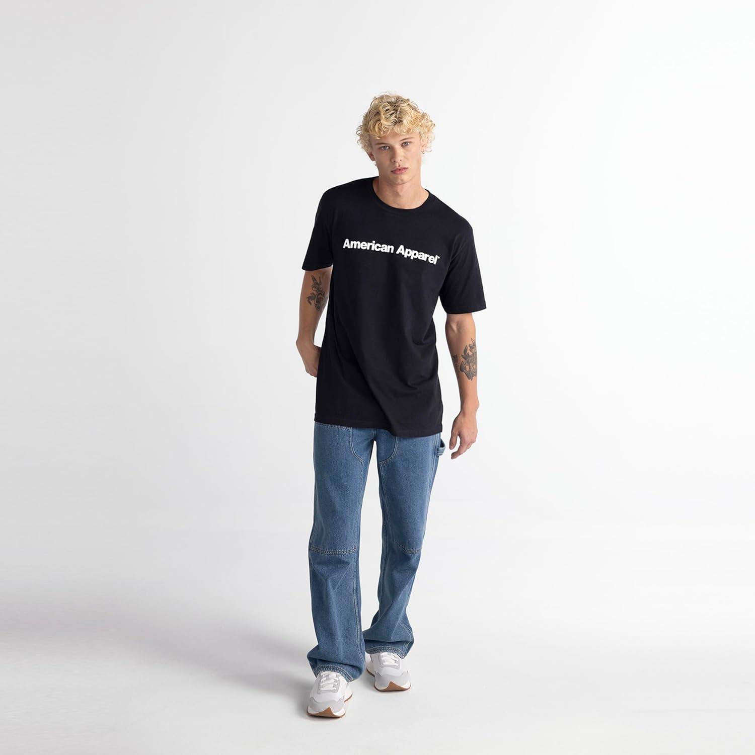 imageAmerican Apparel Adult Fine Jersey TShirt Style G2001 MultipackBlack White Logo Center Print 1pack