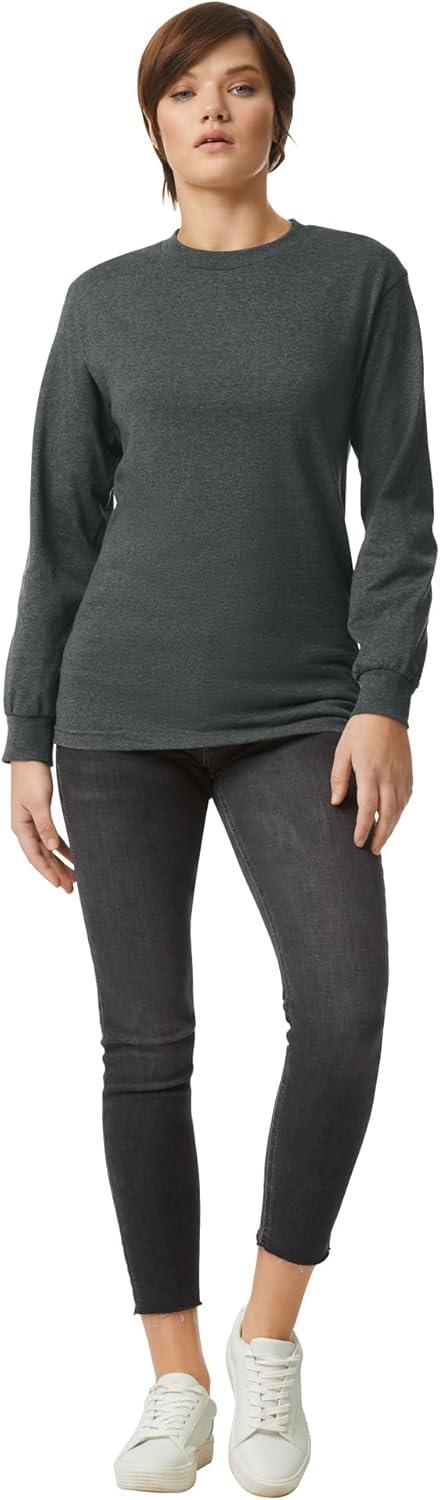 imageAmerican Apparel Adult Heavyweight Cotton Long Sleeve Style G1304 Tshirt 2PackHeather Charcoal 2pack