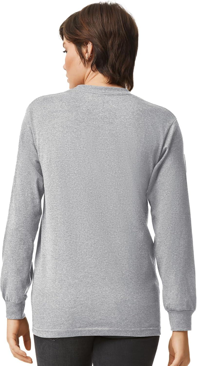 imageAmerican Apparel Adult Heavyweight Cotton Long Sleeve Style G1304 Tshirt 2PackHeather Grey 2pack