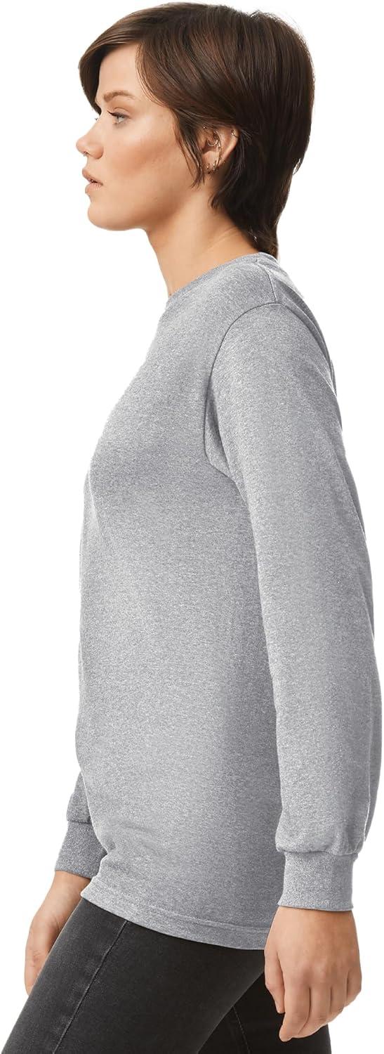 imageAmerican Apparel Adult Heavyweight Cotton Long Sleeve Style G1304 Tshirt 2PackHeather Grey 2pack