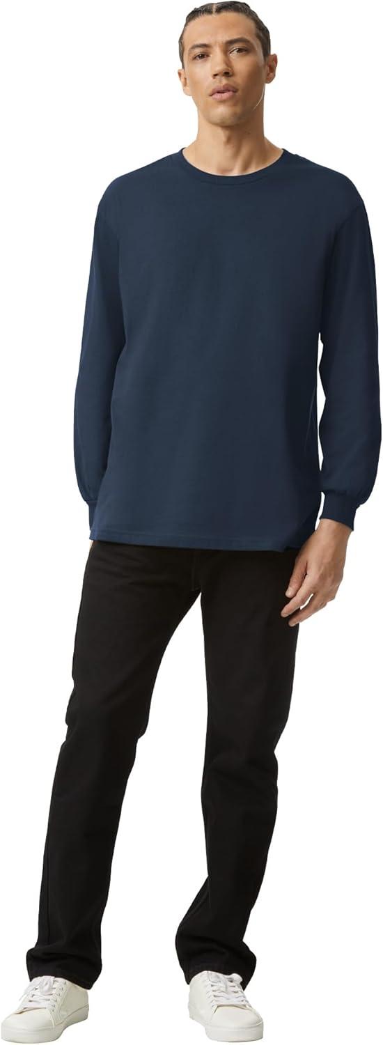 imageAmerican Apparel Adult Heavyweight Cotton Long Sleeve Style G1304 Tshirt 2PackTrue Navy 2pack