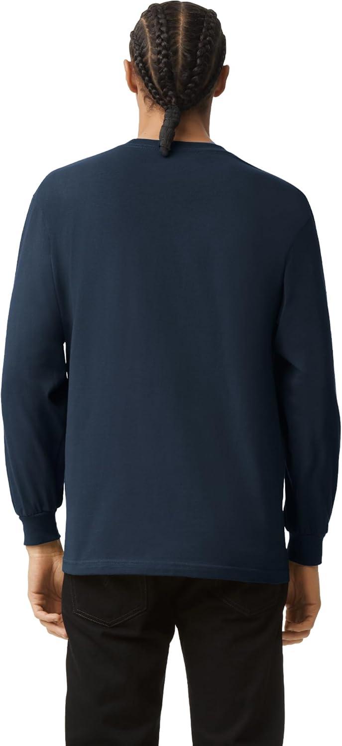 imageAmerican Apparel Adult Heavyweight Cotton Long Sleeve Style G1304 Tshirt 2PackTrue Navy 2pack