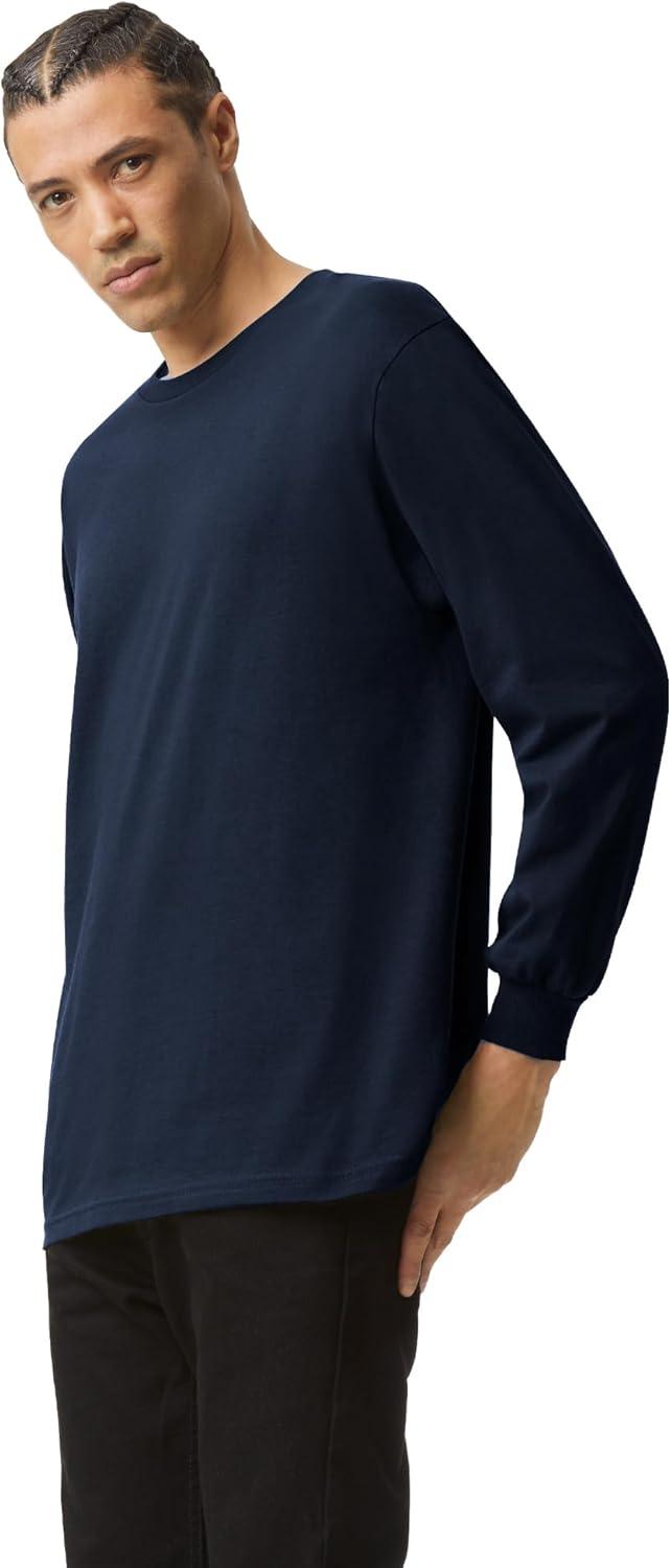 imageAmerican Apparel Adult Heavyweight Cotton Long Sleeve Style G1304 Tshirt 2PackTrue Navy 2pack
