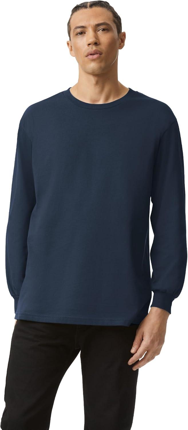 imageAmerican Apparel Adult Heavyweight Cotton Long Sleeve Style G1304 Tshirt 2PackTrue Navy 2pack