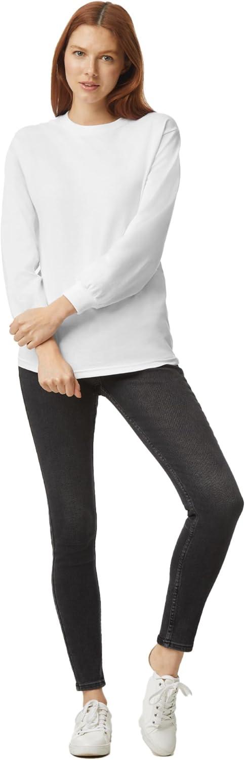 imageAmerican Apparel Adult Heavyweight Cotton Long Sleeve Style G1304 Tshirt 2PackWhite 2pack