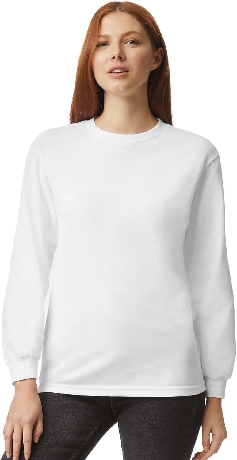 imageAmerican Apparel Adult Heavyweight Cotton Long Sleeve Style G1304 Tshirt 2PackWhite 2pack