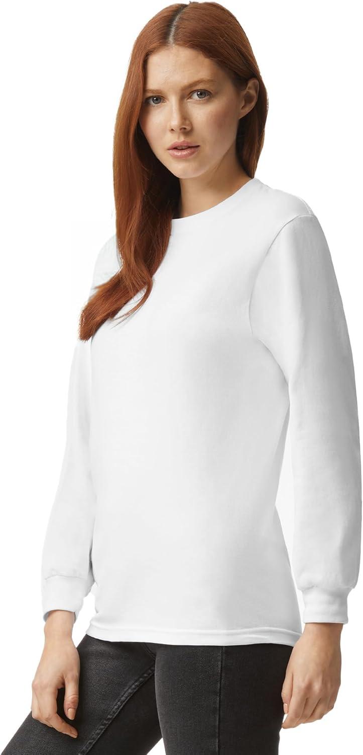 imageAmerican Apparel Adult Heavyweight Cotton Long Sleeve Style G1304 Tshirt 2PackWhite 2pack