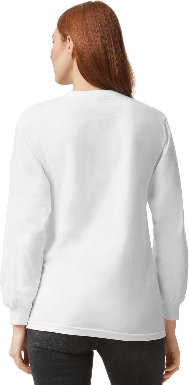 imageAmerican Apparel Adult Heavyweight Cotton Long Sleeve Style G1304 Tshirt 2PackWhite 2pack