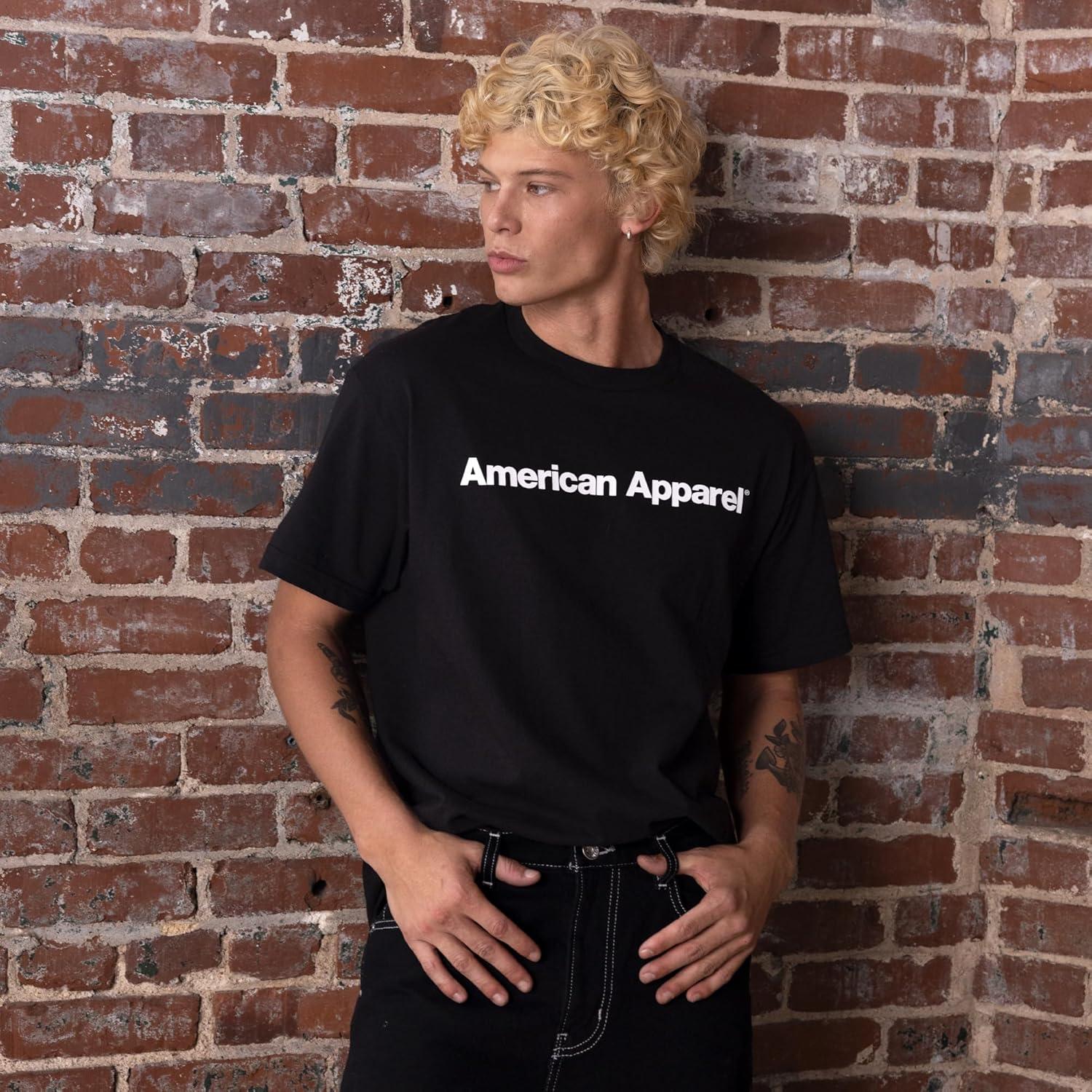 imageAmerican Apparel Adult Heavyweight Cotton Style G1301G1301GD Tshirt MultipackBlack White Logo Center Print 1pack