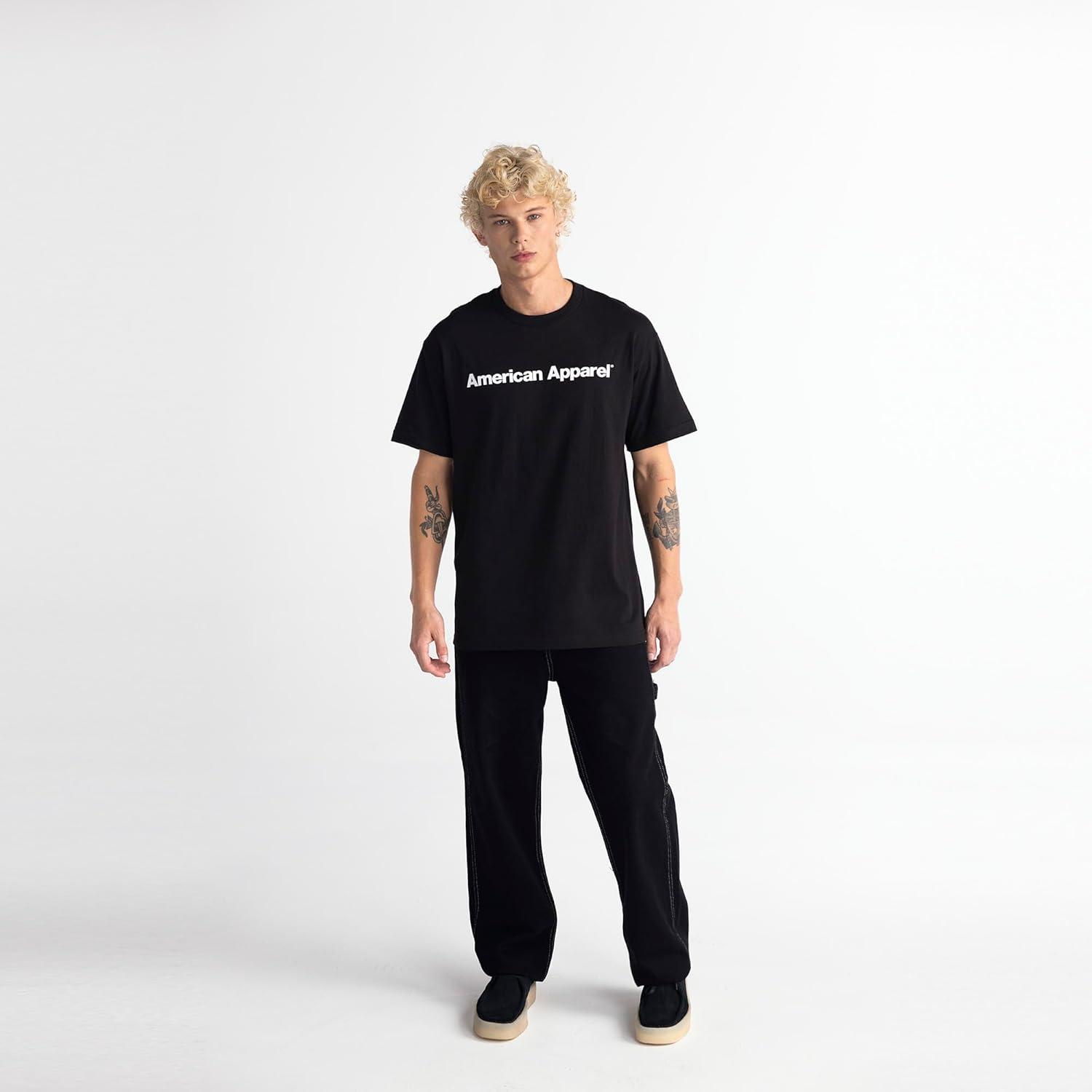 imageAmerican Apparel Adult Heavyweight Cotton Style G1301G1301GD Tshirt MultipackBlack White Logo Center Print 1pack