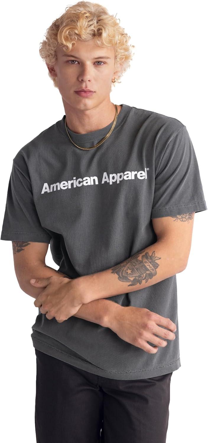 imageAmerican Apparel Adult Heavyweight Cotton Style G1301G1301GD Tshirt MultipackFaded Black White Logo Center Print 1pack