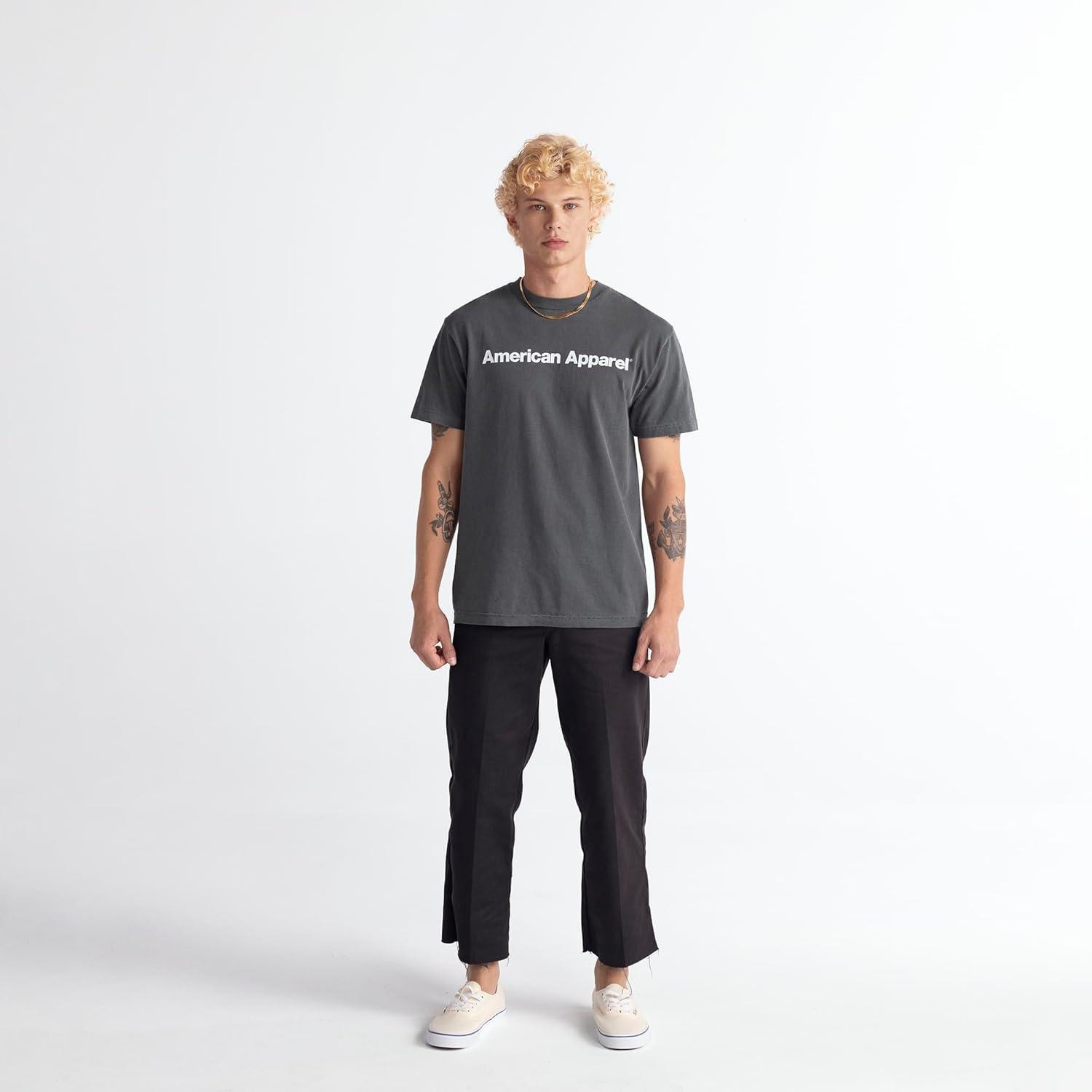 imageAmerican Apparel Adult Heavyweight Cotton Style G1301G1301GD Tshirt MultipackFaded Black White Logo Center Print 1pack