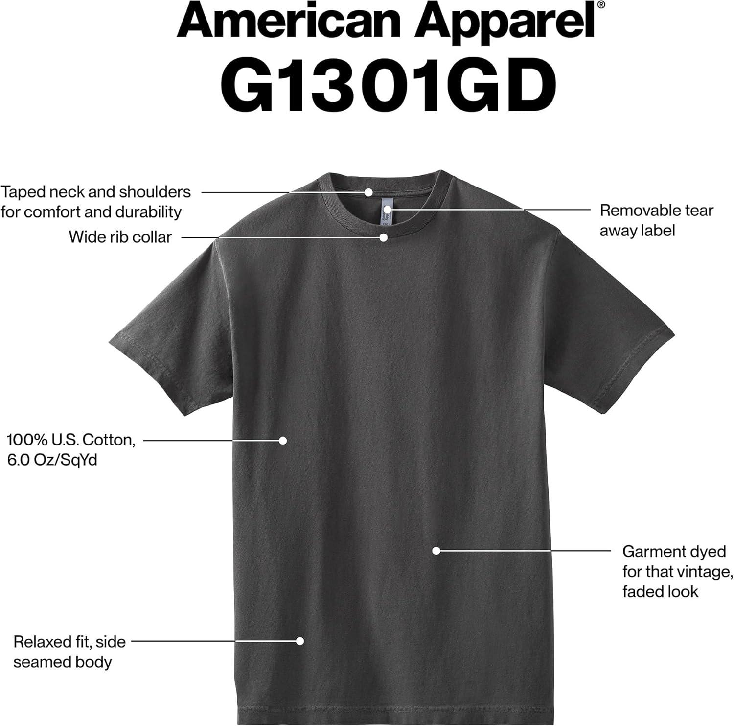 imageAmerican Apparel Adult Heavyweight Cotton Style G1301G1301GD Tshirt MultipackFaded Black 2pack