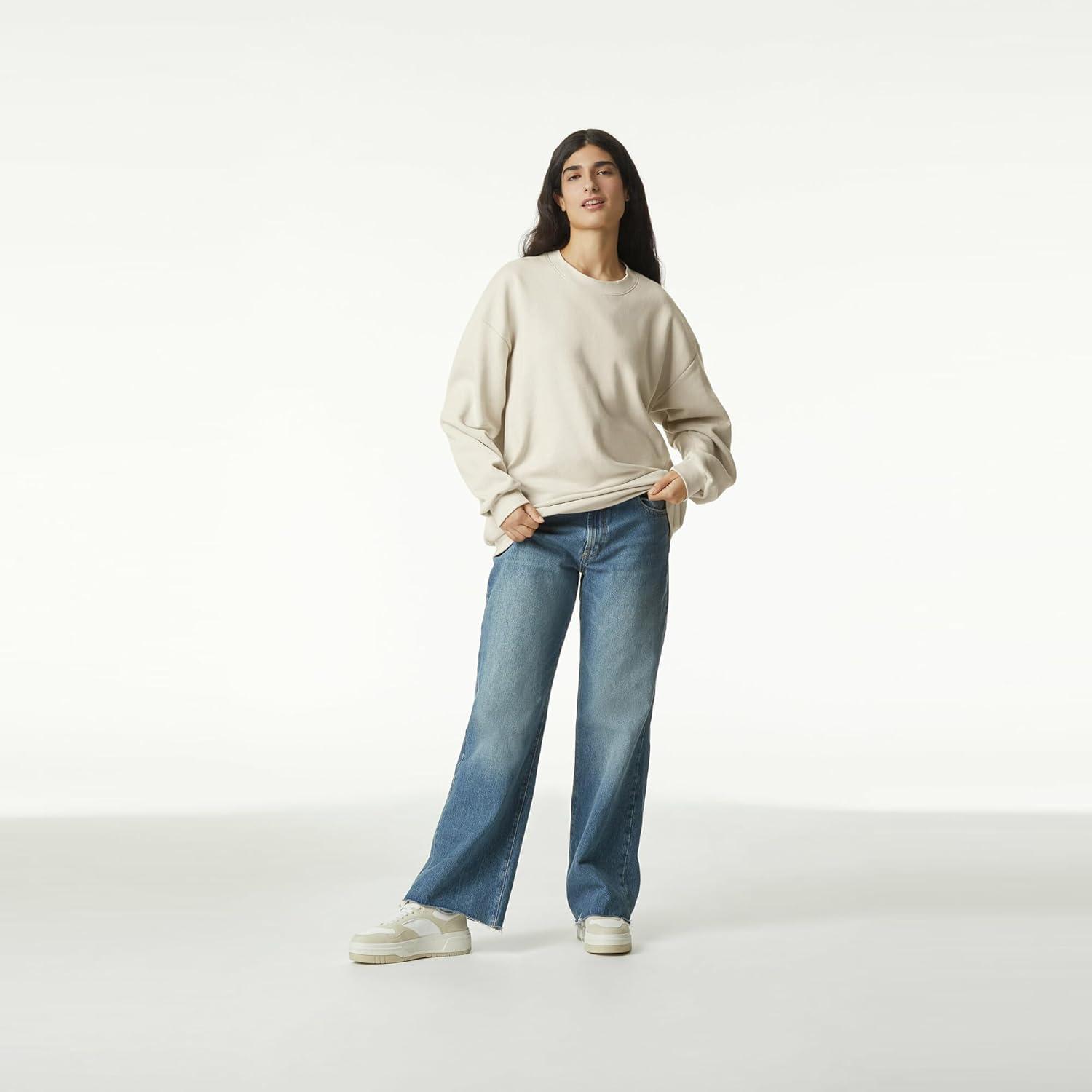 imageAmerican Apparel Adult ReFlex GRF496AA Fleece Crewneck SweatshirtBone