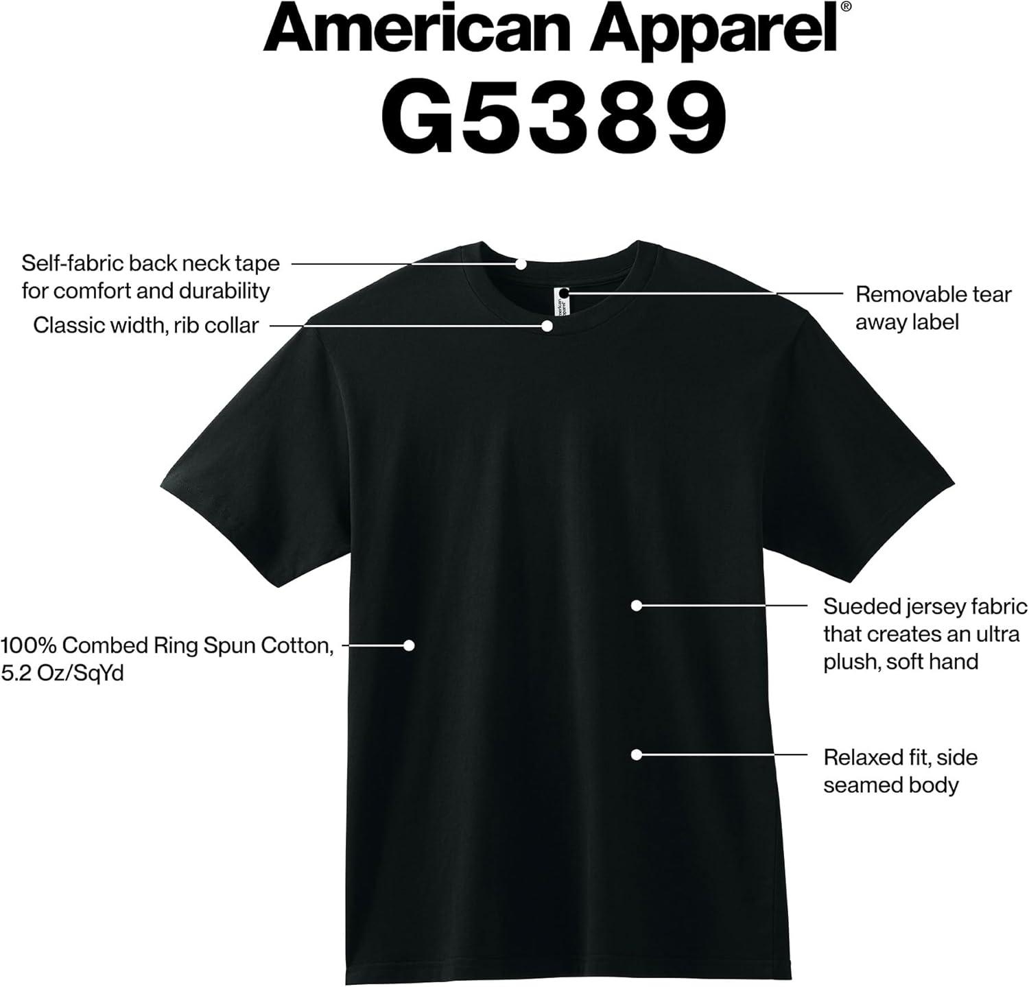 imageAmerican Apparel Adult Sueded Style G5389 Tshirt MultipackSueded Black 2pack