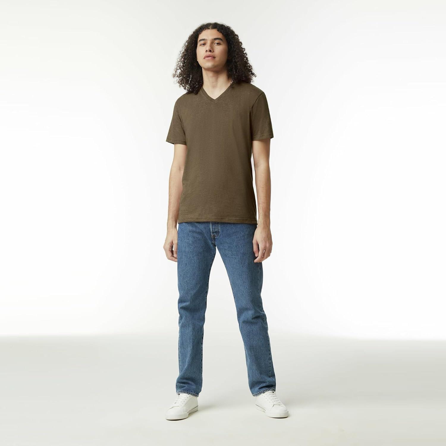 imageAmerican Apparel UnisexAdult CVC VNeck TShirt Style G2006cvc 2PackHeather Army 2pack