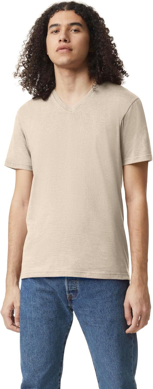 imageAmerican Apparel UnisexAdult CVC VNeck TShirt Style G2006cvc 2PackHeather Bone 2pack