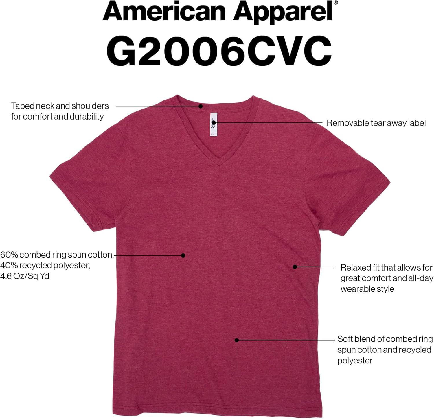 imageAmerican Apparel UnisexAdult CVC VNeck TShirt Style G2006cvc 2PackHeather Bone 2pack