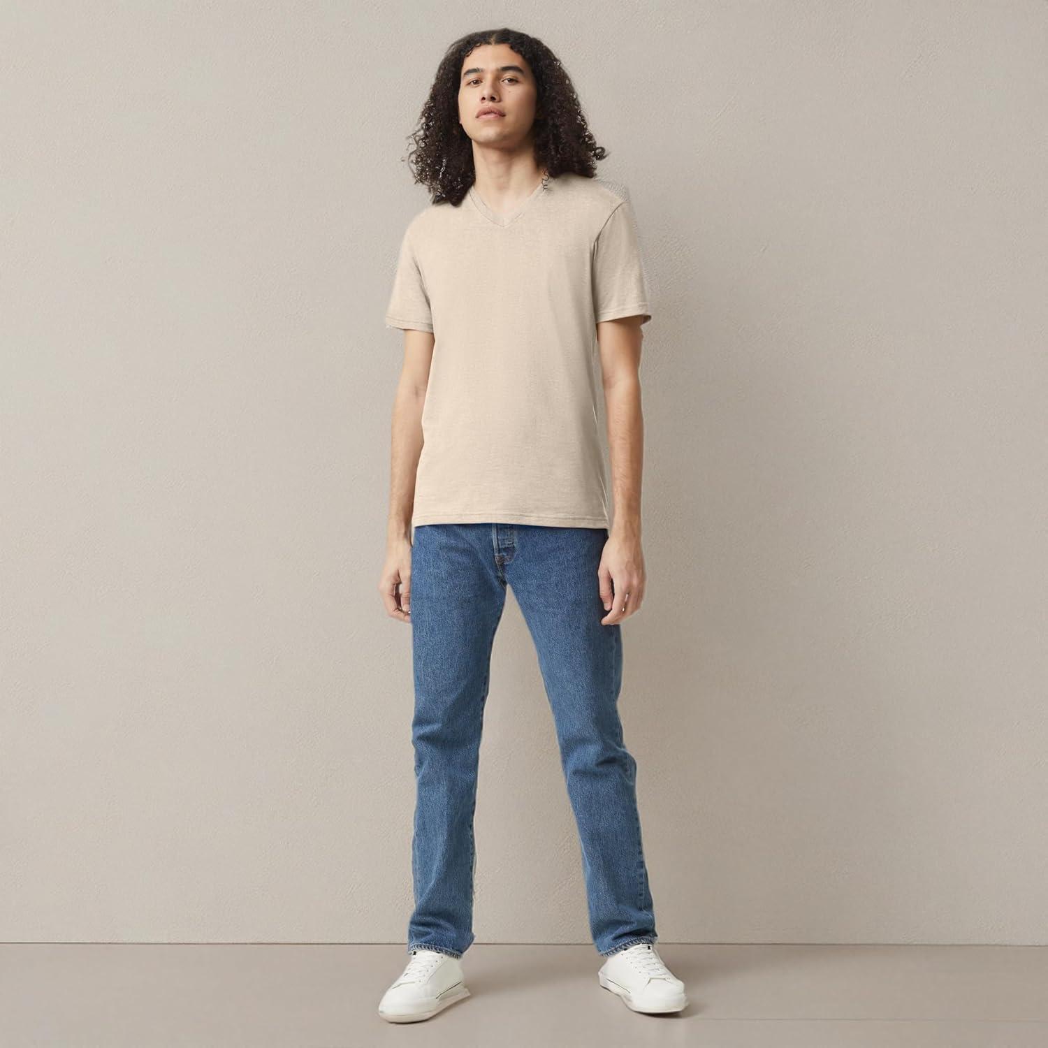 imageAmerican Apparel UnisexAdult CVC VNeck TShirt Style G2006cvc 2PackHeather Bone 2pack