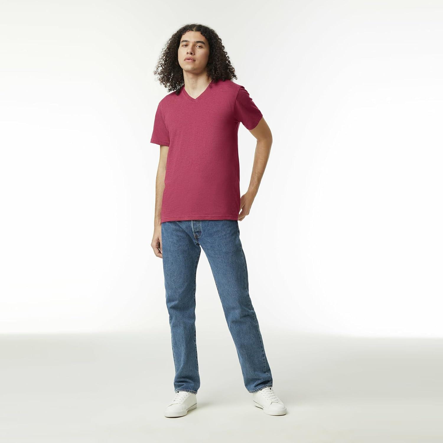 imageAmerican Apparel UnisexAdult CVC VNeck TShirt Style G2006cvc 2PackHeather Cardinal 2pack