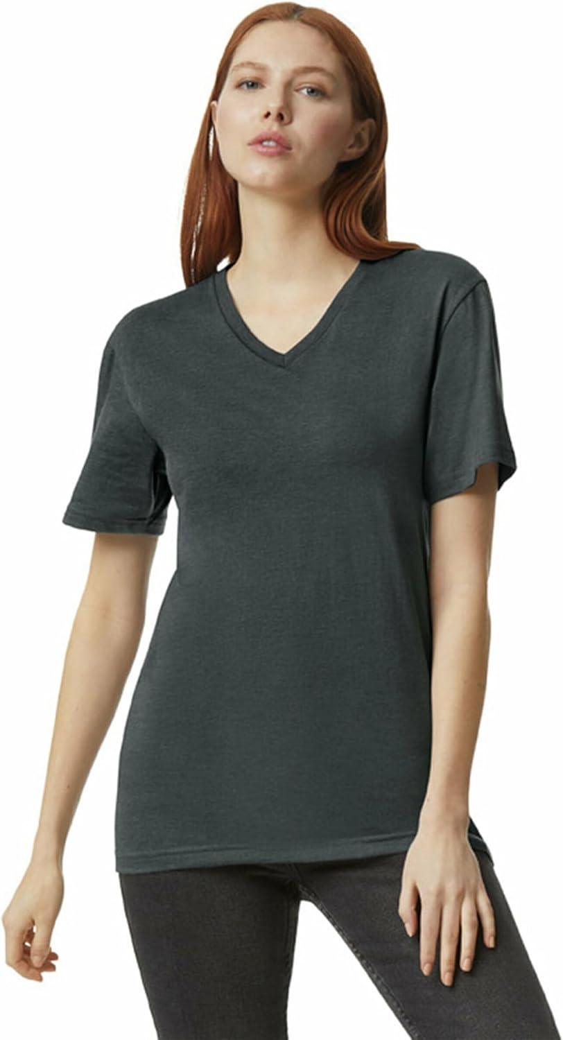 imageAmerican Apparel UnisexAdult CVC VNeck TShirt Style G2006cvc 2PackHeather Charcoal 2pack