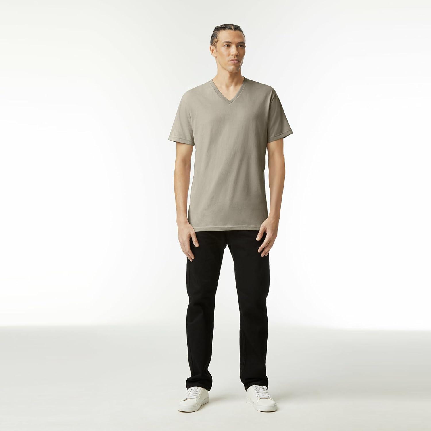 imageAmerican Apparel UnisexAdult CVC VNeck TShirt Style G2006cvc 2PackHeather Khaki 2pack