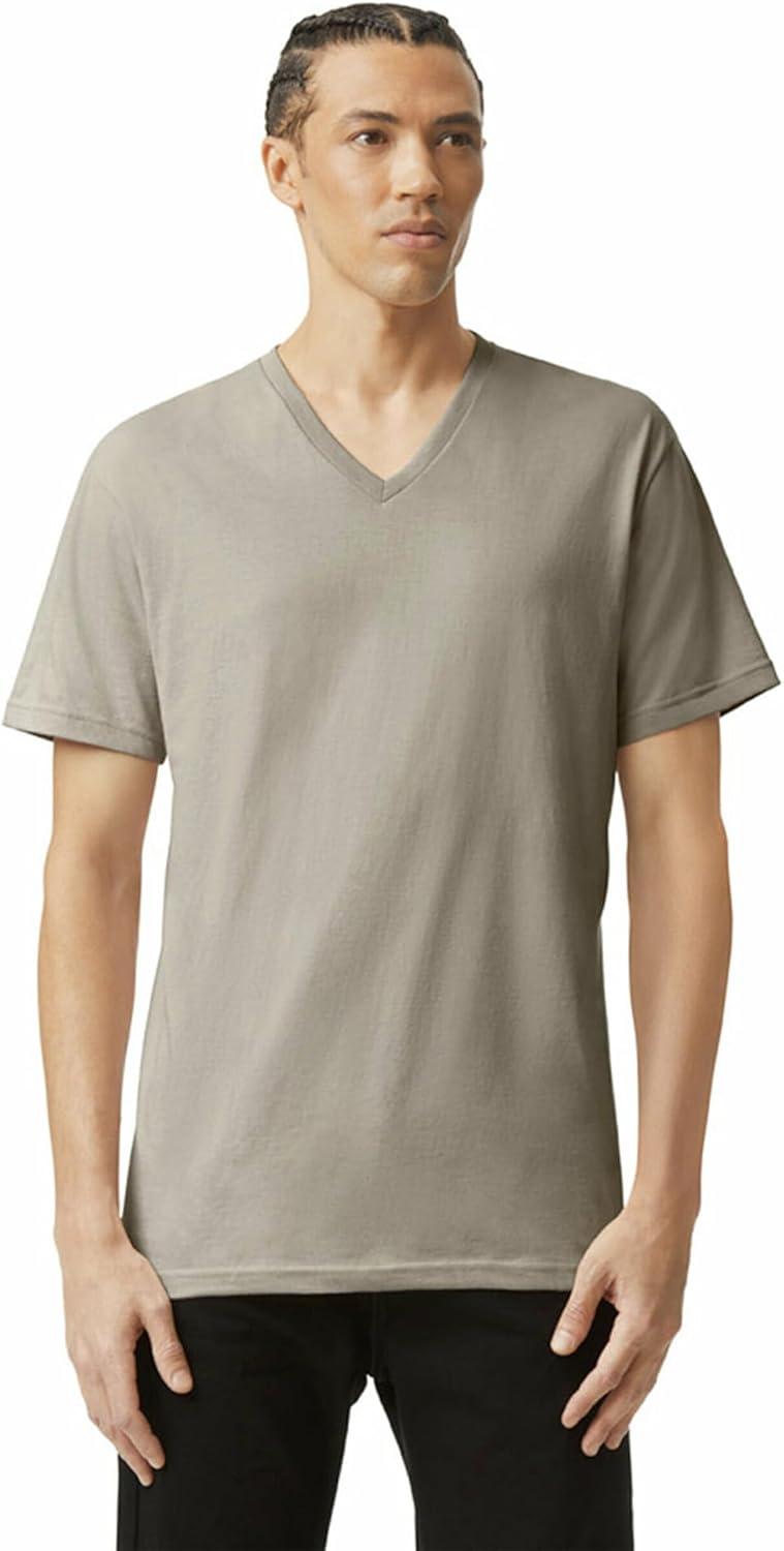 imageAmerican Apparel UnisexAdult CVC VNeck TShirt Style G2006cvc 2PackHeather Khaki 2pack