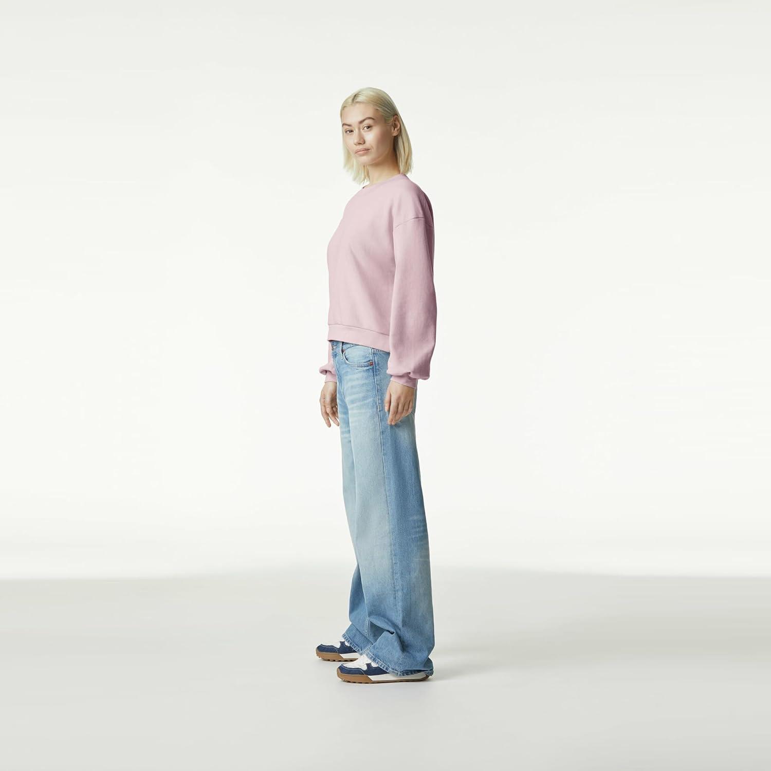 imageAmerican Apparel Womens ReFlex GRF494AA Fleece Crewneck SweatshirtBlush