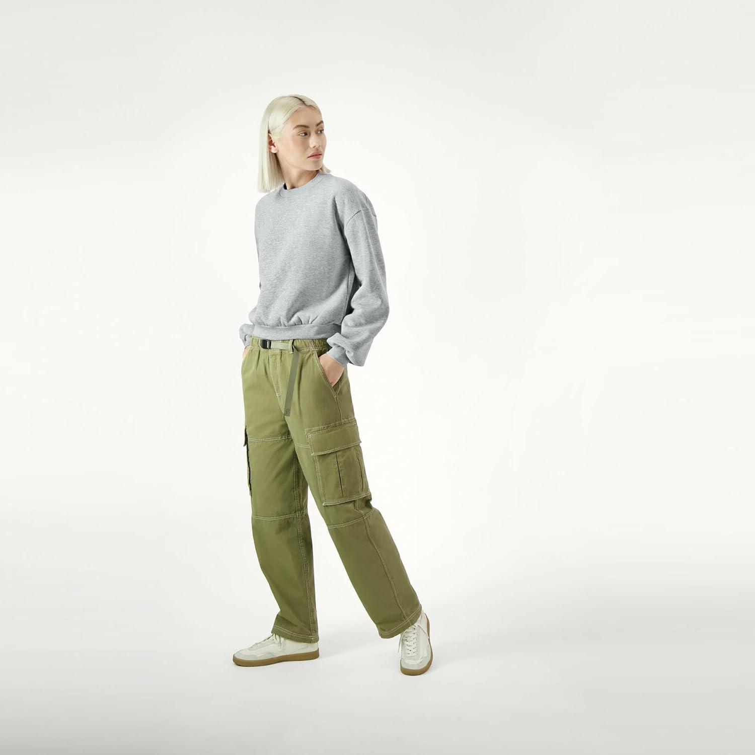 imageAmerican Apparel Womens ReFlex GRF494AA Fleece Crewneck SweatshirtHeather Grey