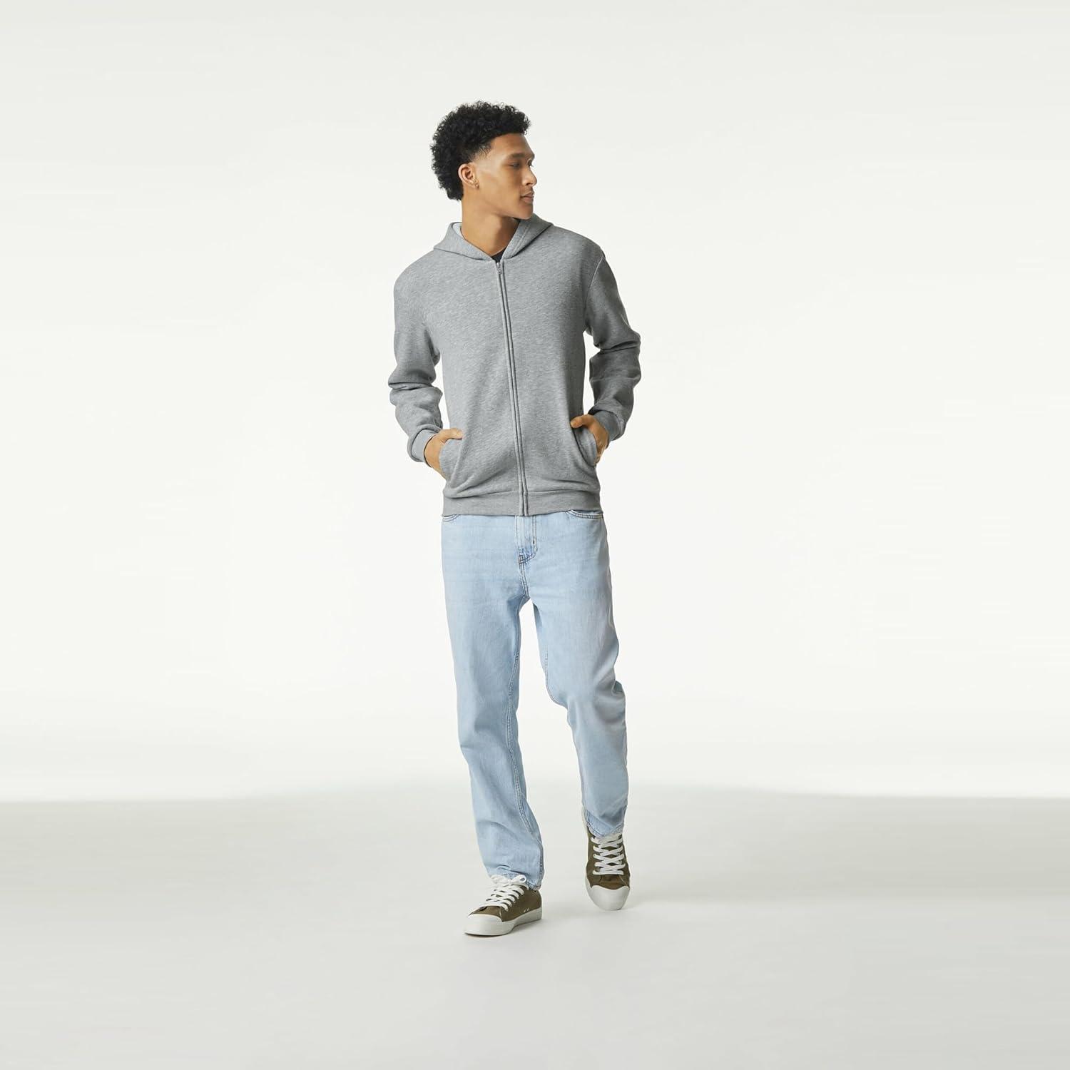 imageAmerican Apparel unisexadult Reflex Fleece Full Zip Hoodie Sweatshirt Grf497aaHeather Grey