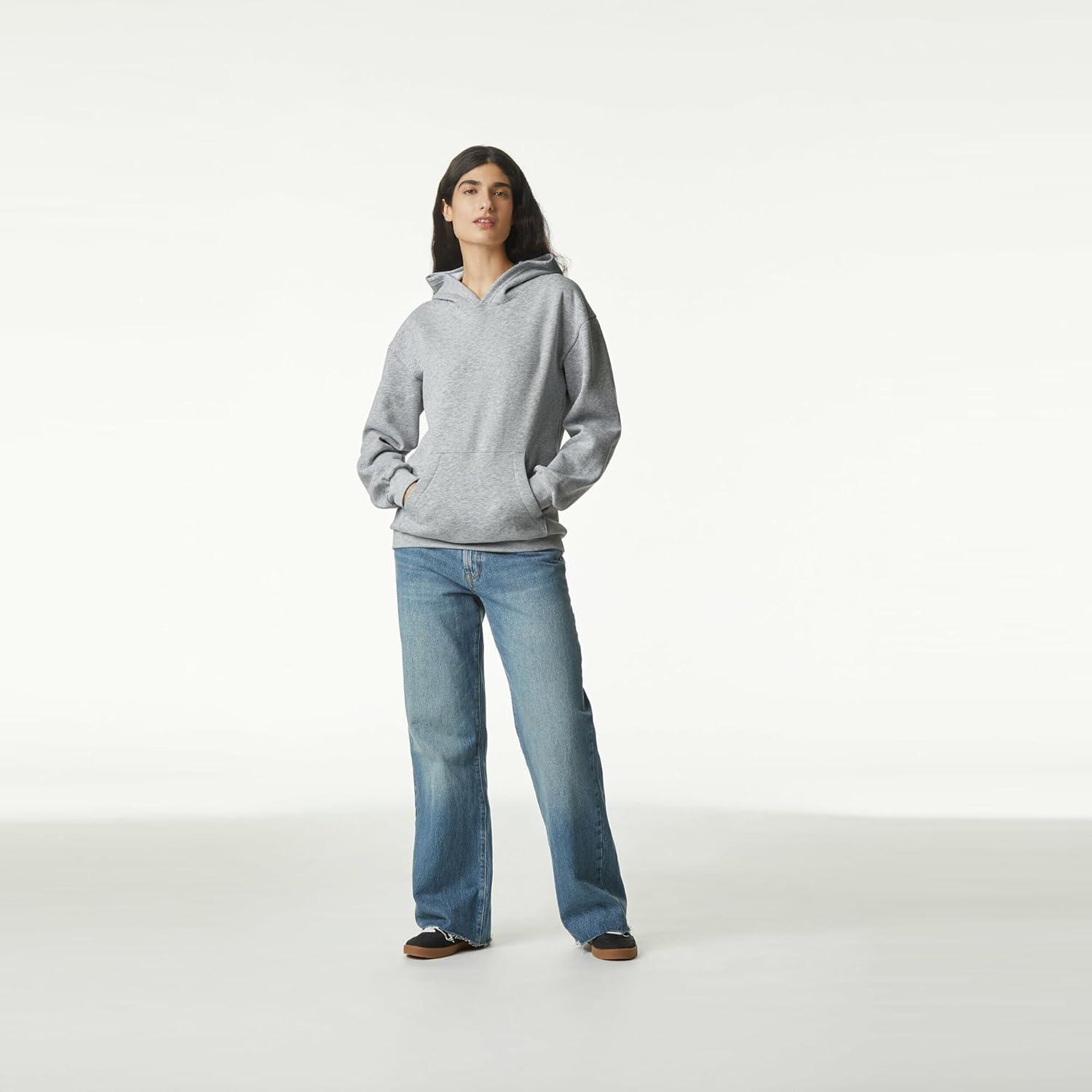 imageAmerican Apparel unisexadult Reflex Fleece Pullover Hoodie Sweatshirt Grf498aaHeather Grey