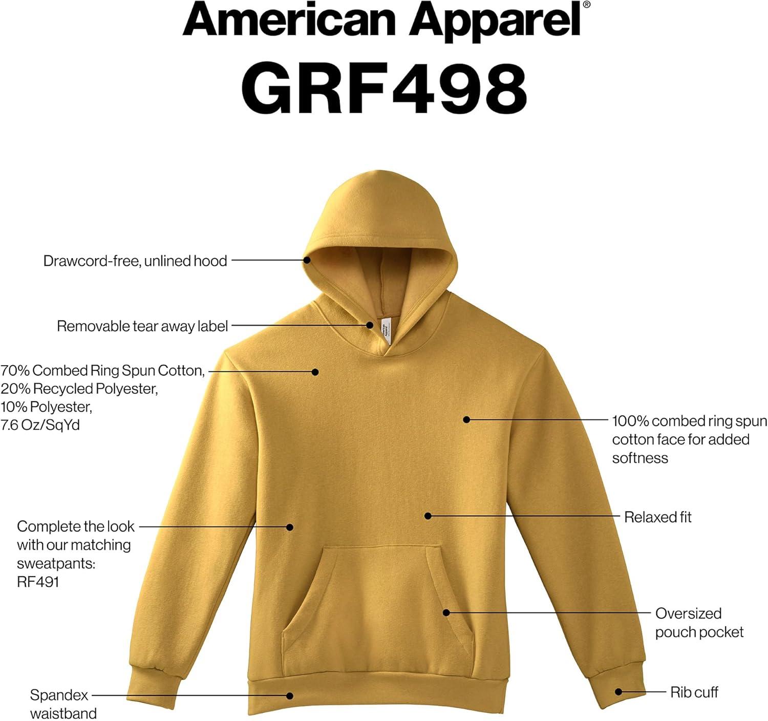 imageAmerican Apparel unisexadult Reflex Fleece Pullover Hoodie Sweatshirt Grf498aaWhite