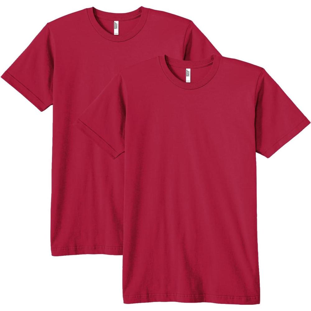 imageAmerican Apparel Adult Fine Jersey TShirt Style G2001 MultipackCranberry 2pack