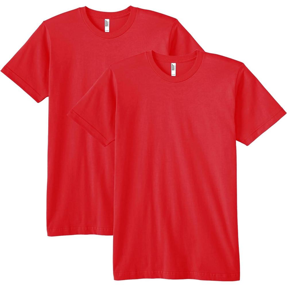 imageAmerican Apparel Adult Fine Jersey TShirt Style G2001 MultipackRed 2pack