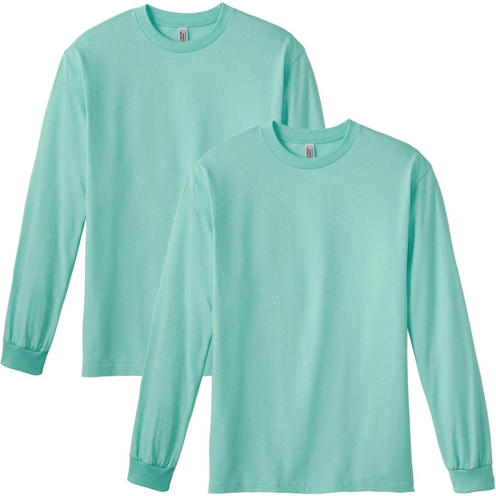 imageAmerican Apparel Adult Heavyweight Cotton Long Sleeve Style G1304 Tshirt 2PackCeladon 2pack