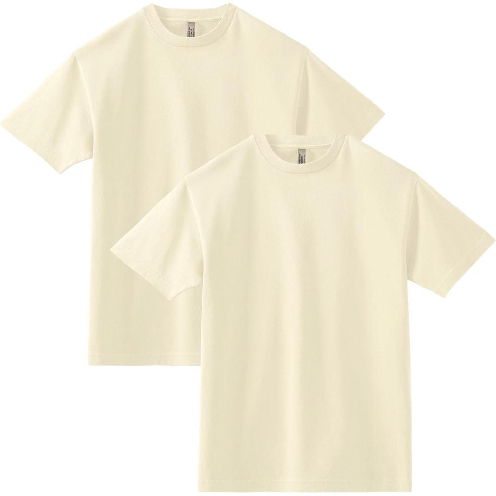 imageAmerican Apparel Adult Heavyweight Cotton Style G1301G1301GD Tshirt MultipackFaded Cream 2pack