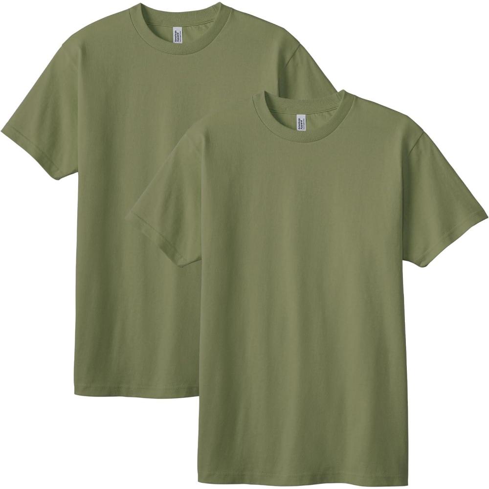 imageAmerican Apparel Adult Heavyweight Cotton Style G1301G1301GD Tshirt MultipackMilitary Green 2pack