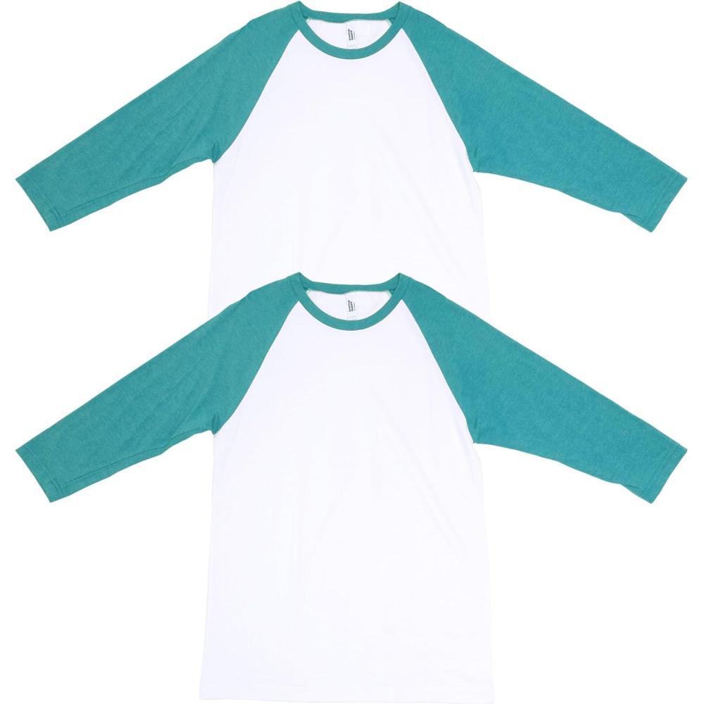 imageAmerican Apparel UnisexAdult CVC Raglan TShirt Style G2003cvc 2PackWhiteHeather Arctic 2pack