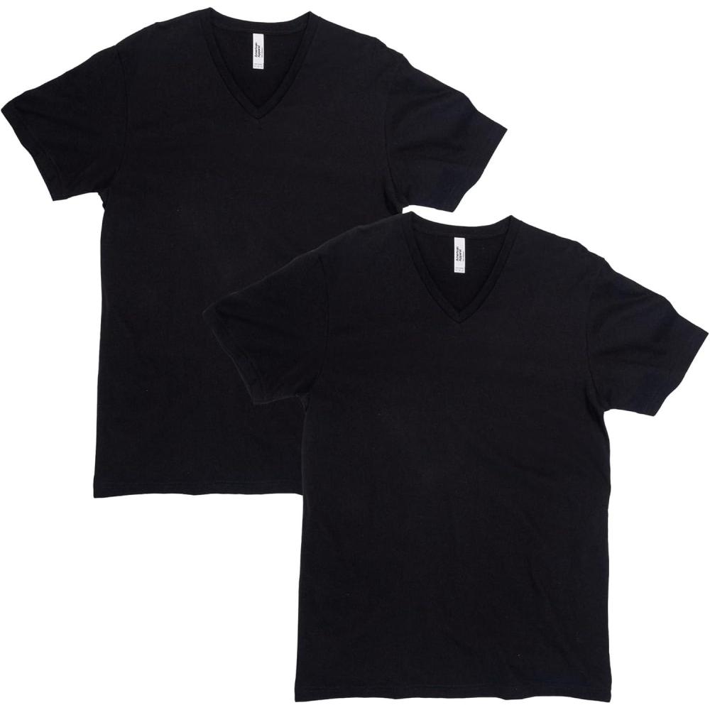 imageAmerican Apparel UnisexAdult CVC VNeck TShirt Style G2006cvc 2PackBlack 2pack