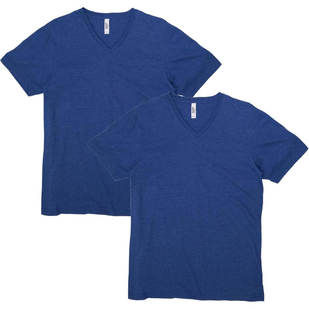 imageAmerican Apparel UnisexAdult CVC VNeck TShirt Style G2006cvc 2PackHeather Indigo 2pack