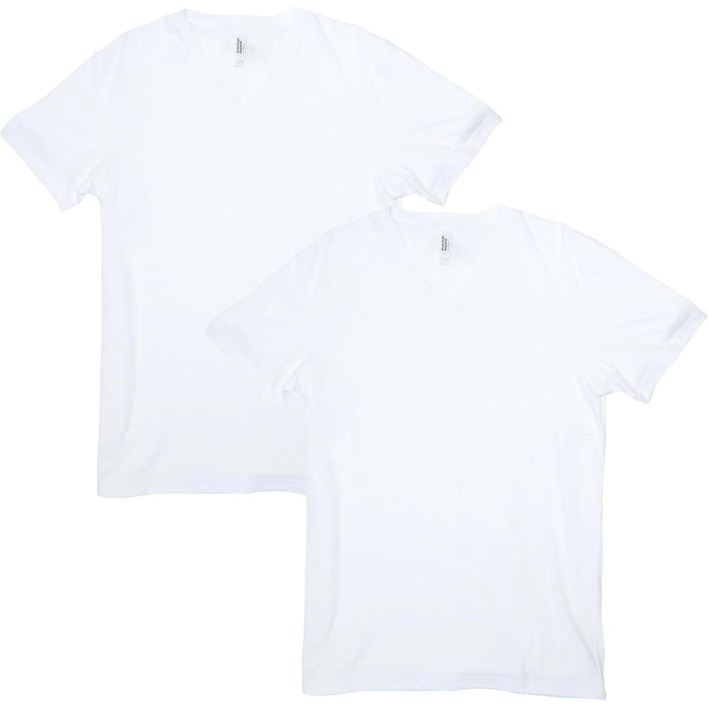imageAmerican Apparel UnisexAdult CVC VNeck TShirt Style G2006cvc 2PackWhite 2pack