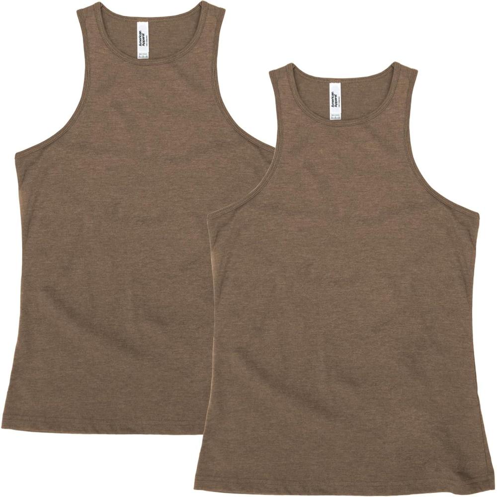 imageAmerican Apparel Womens CVC Racerneck Tank Style G101cvc 2PackHeather Army 2pack