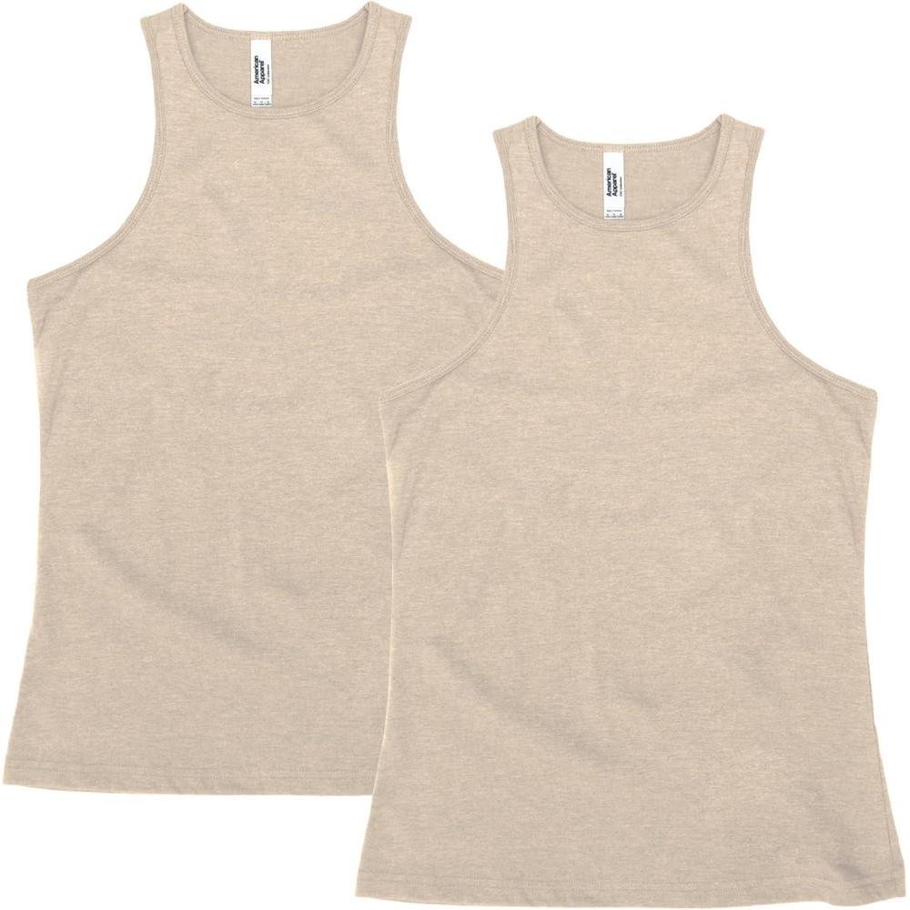 imageAmerican Apparel Womens CVC Racerneck Tank Style G101cvc 2PackHeather Bone 2pack