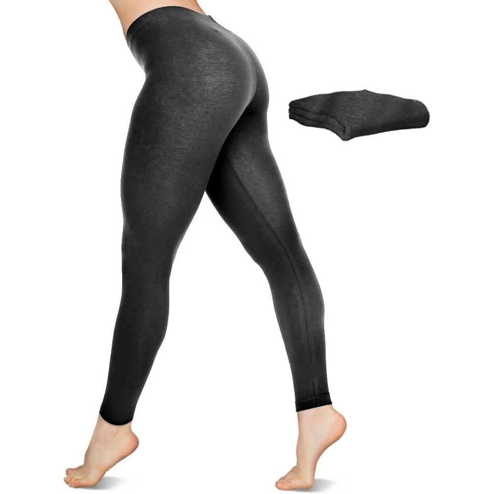 imageAmerican Apparel Womens Cotton Spandex Jersey LeggingBlack  2 Pack