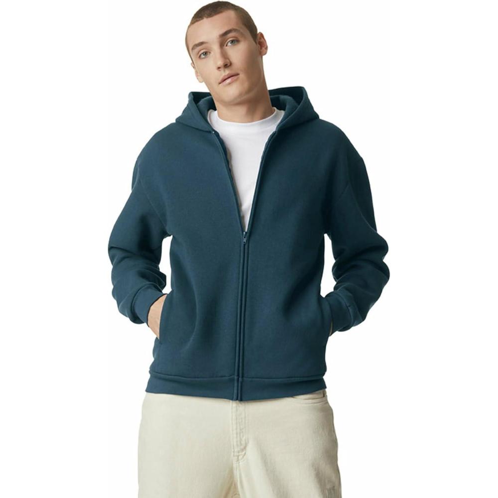 imageAmerican Apparel unisexadult Reflex Fleece Full Zip Hoodie Sweatshirt Grf497aaSea Blue