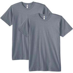 American Apparel Adult Fine Jersey T-Shirt, Style G2001, Multipack(Asphalt (2-pack))