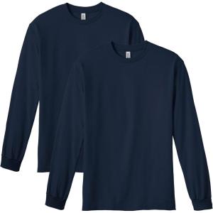 American Apparel Adult Heavyweight Cotton Long Sleeve Style G1304 T-shirt (2-Pack)(True Navy (2-pack))