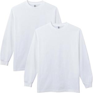 American Apparel Adult Heavyweight Cotton Long Sleeve Style G1304 T-shirt (2-Pack)(White (2-pack))