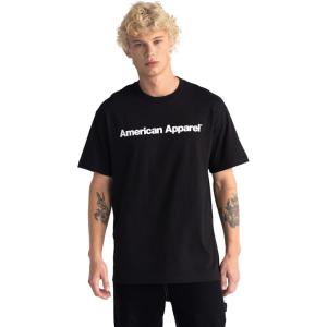 American Apparel Adult Heavyweight Cotton Style G1301/G1301GD T-shirt (Multipack)(Black – White Logo Center (Print  1-pack))